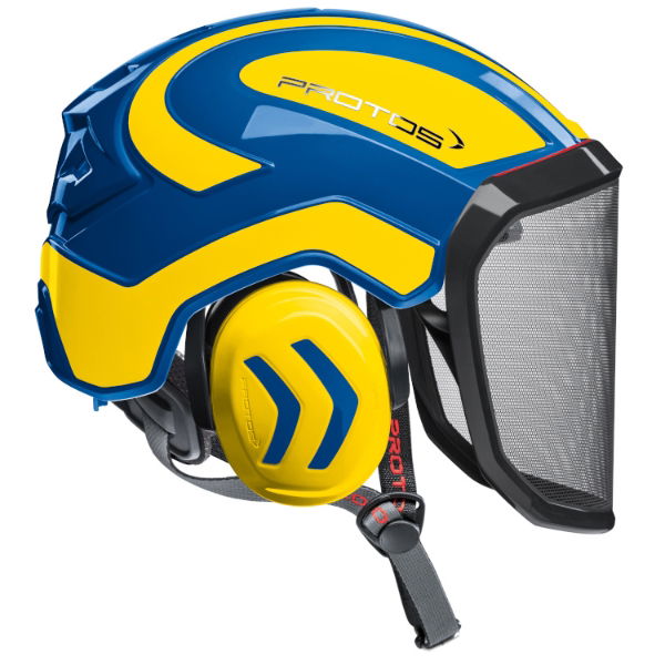 Protos Integral Arborist Blue / Neon Yellow Helmet