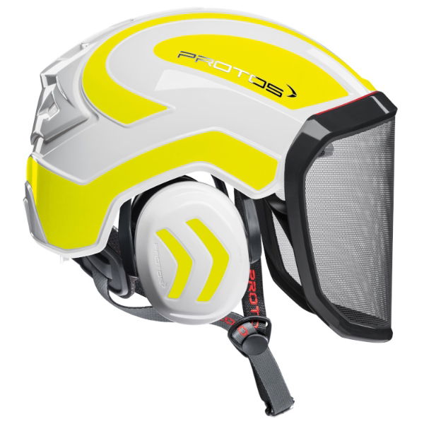 Protos Integral Arborist White / Neon Yellow Helmet